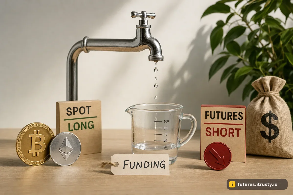 Капли из крана медленно наполняют мерный стакан с биркой FUNDING